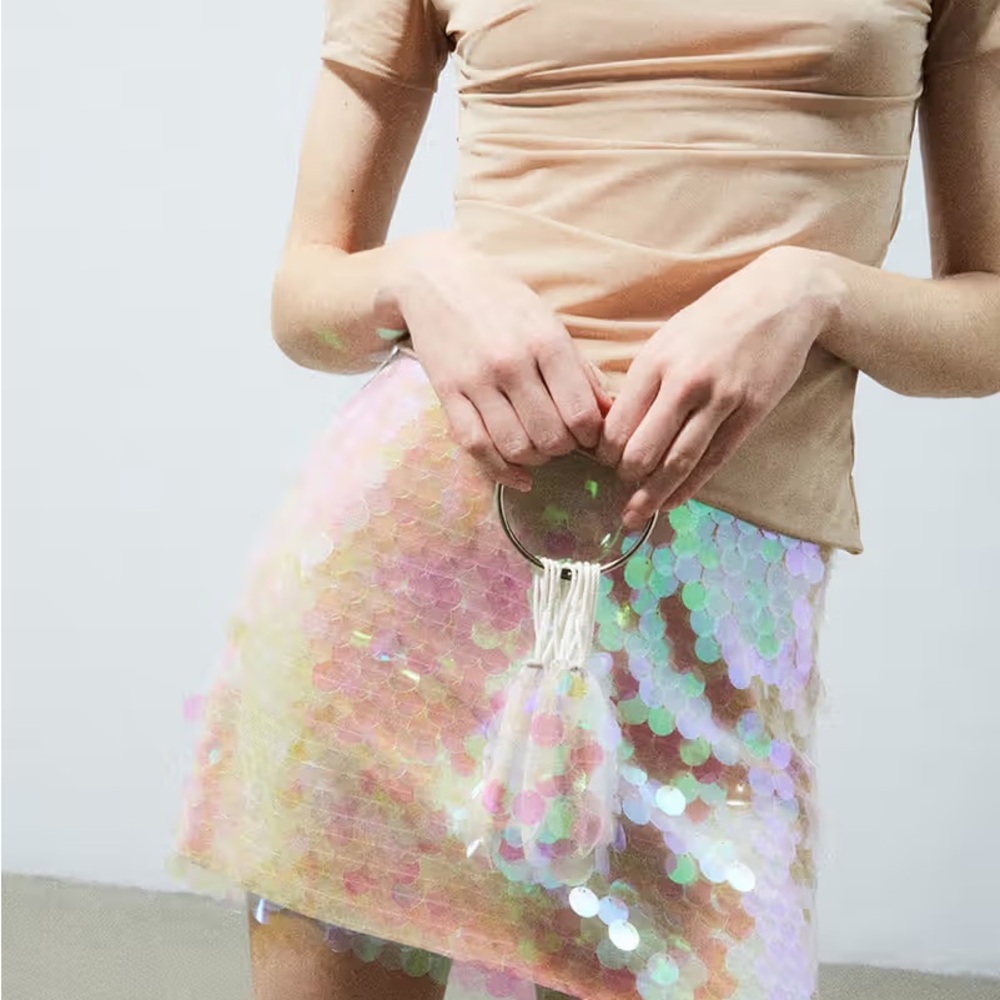 Helmut Lang pink sequin skirt